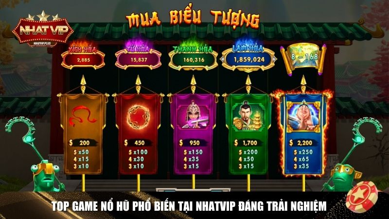 Top 4 tựa game nổ hũ trực tuyến tại Nhatvip